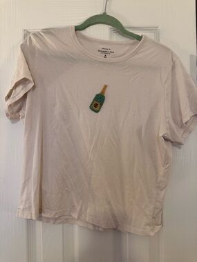 Abercrombie Beaded Champagne Tee | Size M